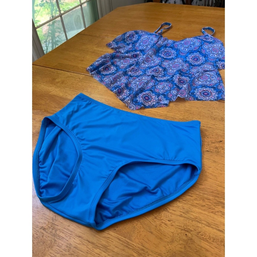 Beach House One Piece Swimsuit Portia Mesh Layer Tankini Top Boho Chic, Size‎ M - Picture 4 of 9